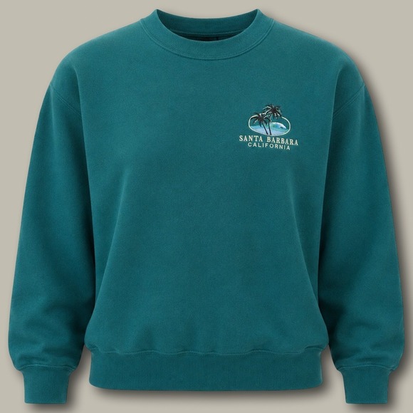 Jerzees Other - Jerzees Santa Barbara California Sweatshirt Size M Teal Vintage Embroidered 90s